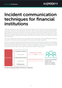 Kasperky Incident Communications for Financial sector
