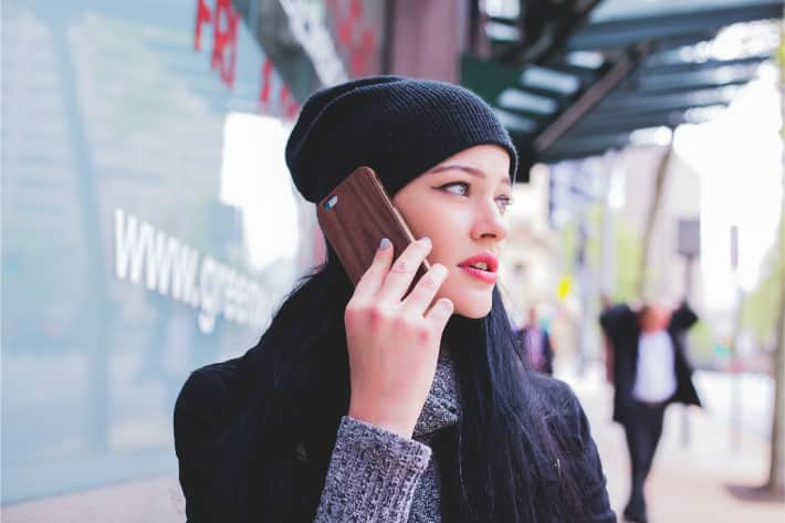 Woman using mobile phone