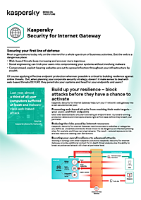 KASPERSKY SECURITY FOR INTERNET GATEWAY - DATA SHEET