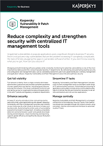 KASPERSKY VULNERABILITY AND PATCH MANAGEMENT - DATASHEET