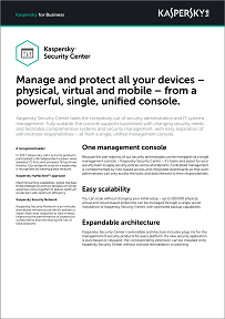 KASPERSKY SECURITY CENTER - DATASHEET
